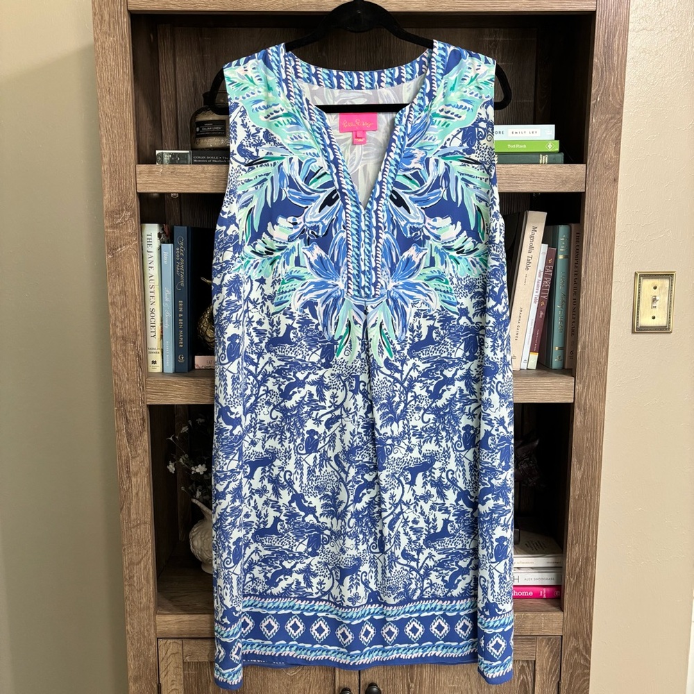 Lilly Pulitzer- Evah High Tide Print Shift Dress, XL
